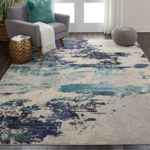 Celestial rug in teal