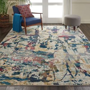 Fusion rug in cream and multi-colour