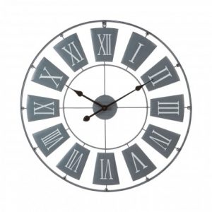 grey matal wall clock