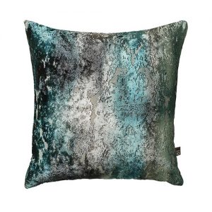 teal cushion front pattern