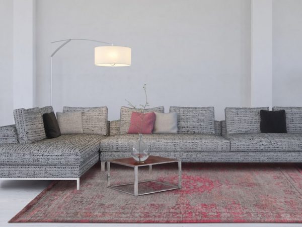 Medaillon rug in colour Pink Flash