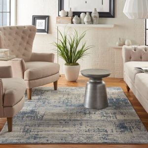 Rustic Textures rug in ivory blue