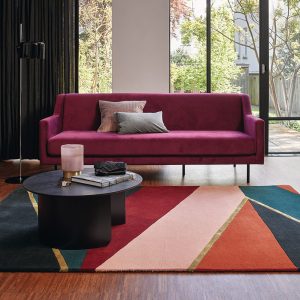 ted baker modern rug in burgundy