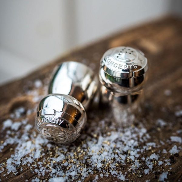 champagne salt and pepper pots