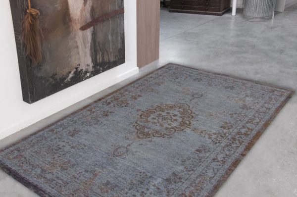 Medaillon rug in colour grey ebony