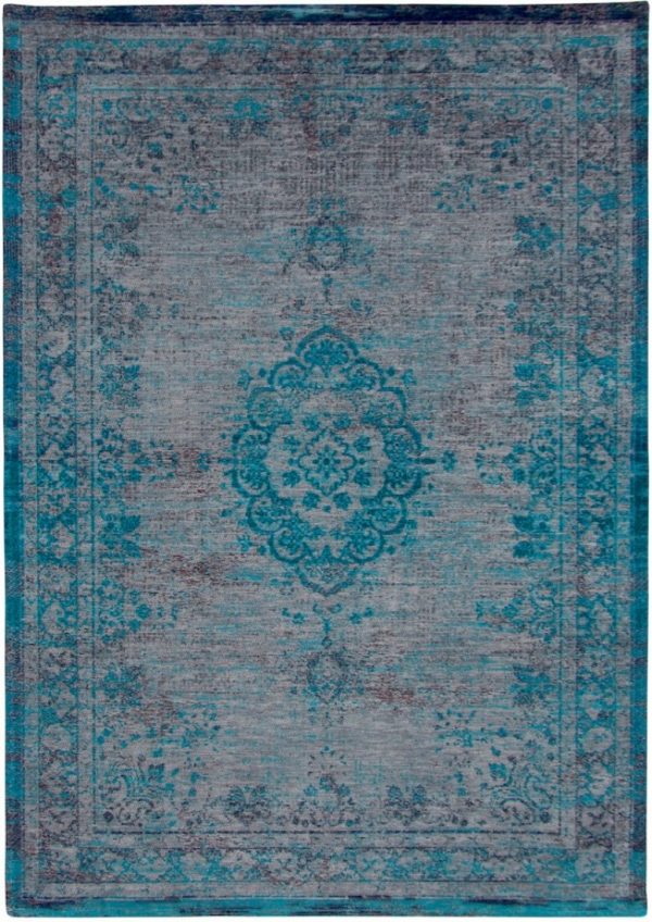 Medaillon rug in colour grey turquoise