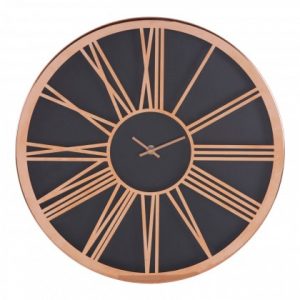 Black Face and copper metal Wall Clock