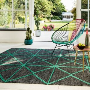 Teal and Grey Prism Rug