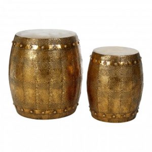 bronze Reza Hammered Drum side tables